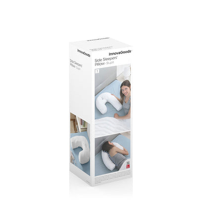 Ergonomisches U-förmiges Seitenschläferkissen Slupill InnovaGoods in Weiss – Seitenansicht