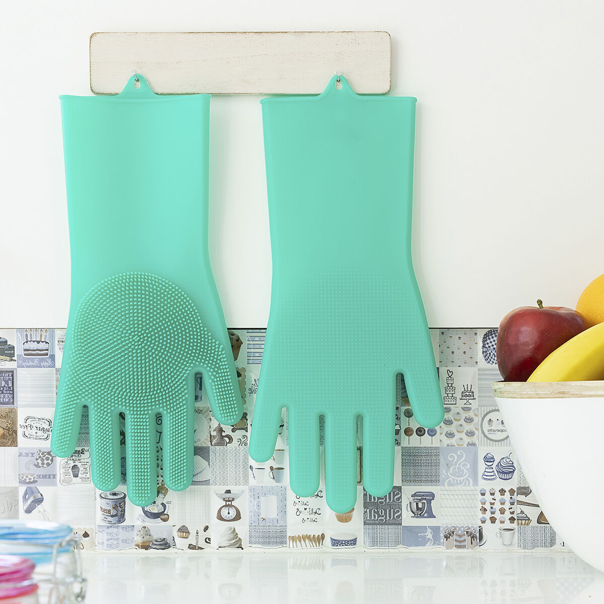 Grüne Mehrzweckhandschuhe aus Silikon von InnovaGoods – Produktansicht