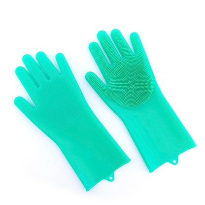 Grüne Mehrzweckhandschuhe aus Silikon von InnovaGoods – Seitenansicht