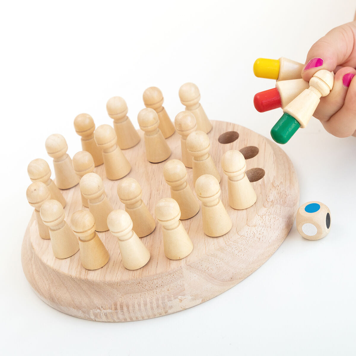 Memory-Schach aus Holz Taeda von InnovaGoods, 26-teilig – Detailansicht
