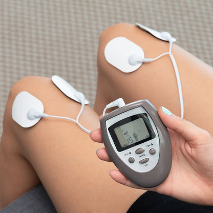 TENS-Elektrostimulator Becalm InnovaGoods mit Elektroden – Rückansicht