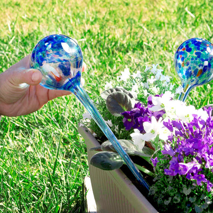 Aqua·Loon automatische Bewässerungsballons von InnovaGoods, 2 Stück, blaues Glas – Ansicht 7