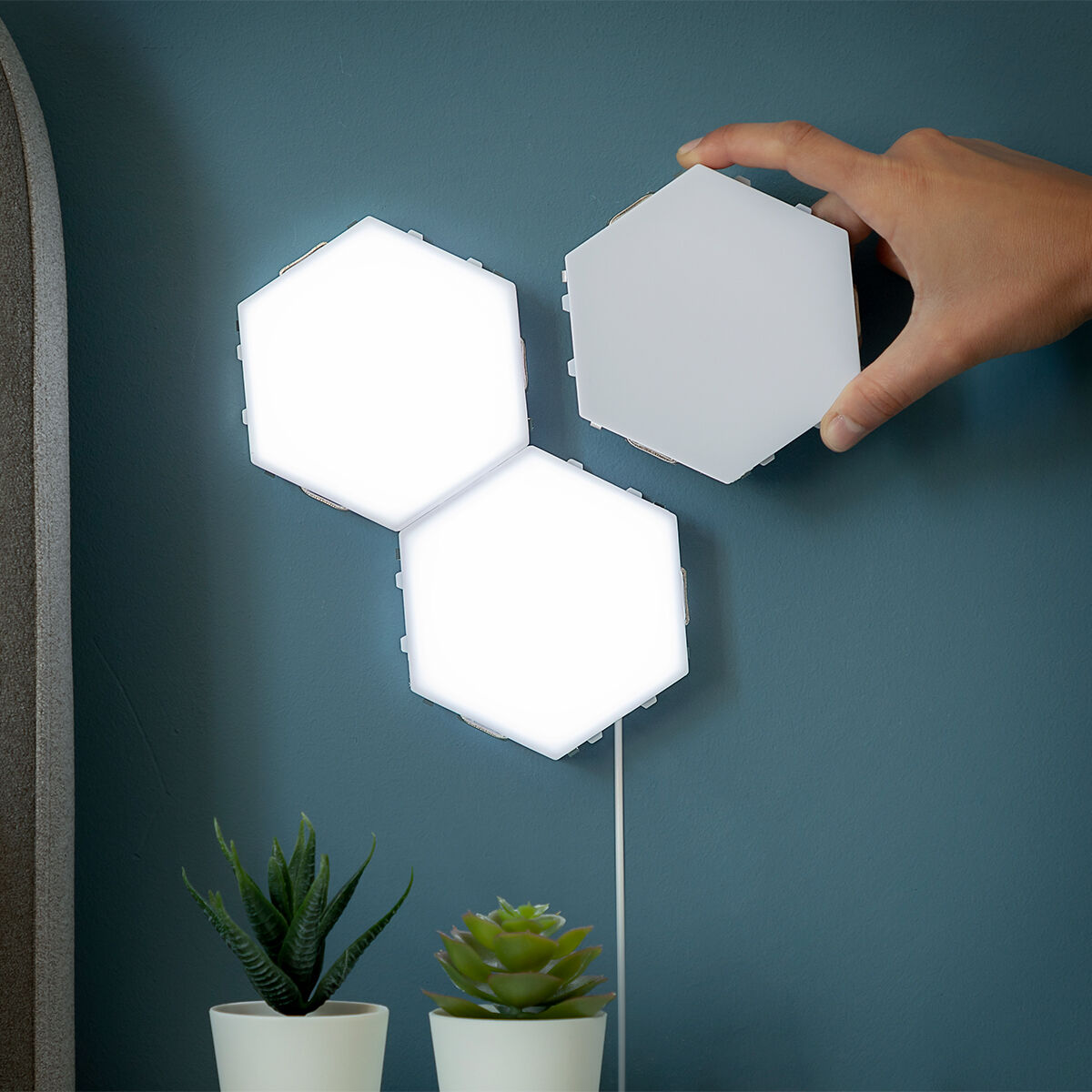 InnovaGoods Tilight modulares LED-Magnet- und Touchpanel-Set 3er-Pack – Produktansicht