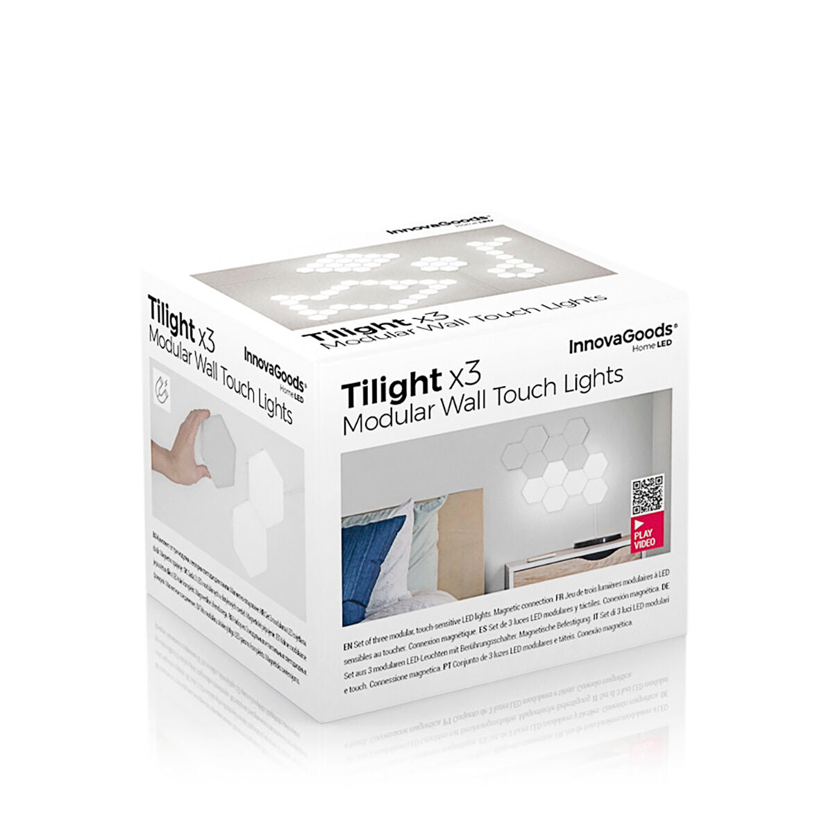 InnovaGoods Tilight modulares LED-Magnet- und Touchpanel-Set 3er-Pack – Detailansicht