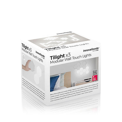 InnovaGoods Tilight modulares LED-Magnet- und Touchpanel-Set 3er-Pack – Detailansicht