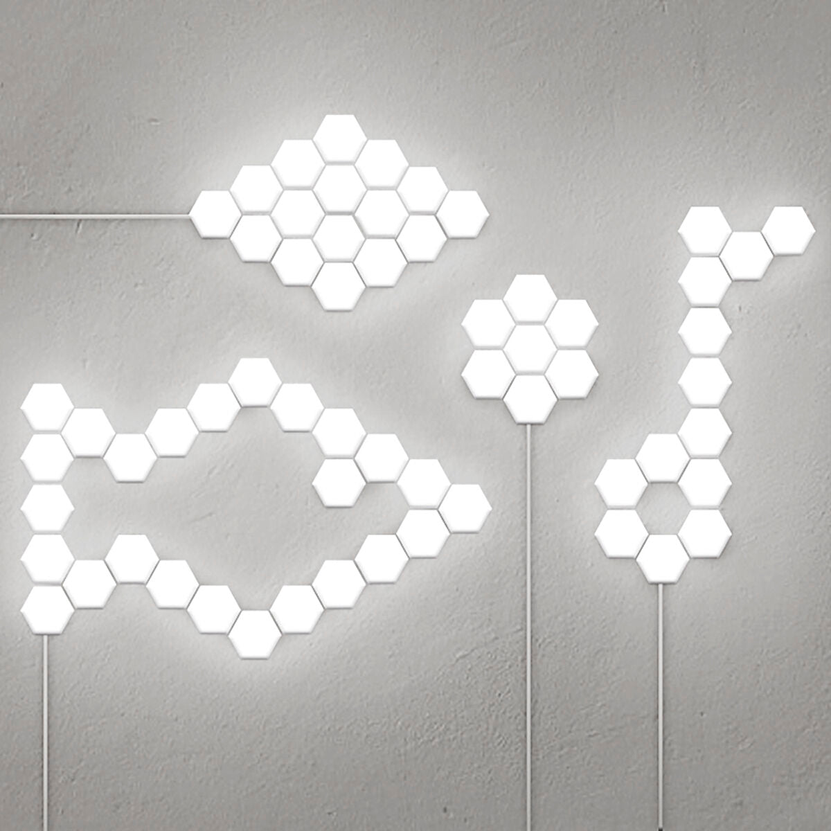 InnovaGoods Tilight modulares LED-Magnet- und Touchpanel-Set 3er-Pack – Rückansicht