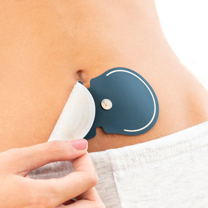 InnovaGoods Moonlief Ersatz-Patches 2er-Pack für Massagegerät – Anwendungsansicht
