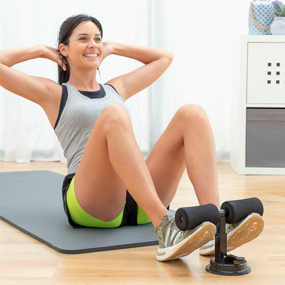 Schwarze CoreUp Sit-up-Stange mit Saugnapf von InnovaGoods für Bauchmuskeltraining – Produktansicht