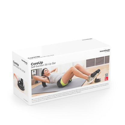 Schwarze CoreUp Sit-up-Stange mit Saugnapf von InnovaGoods für Bauchmuskeltraining – Detailansicht
