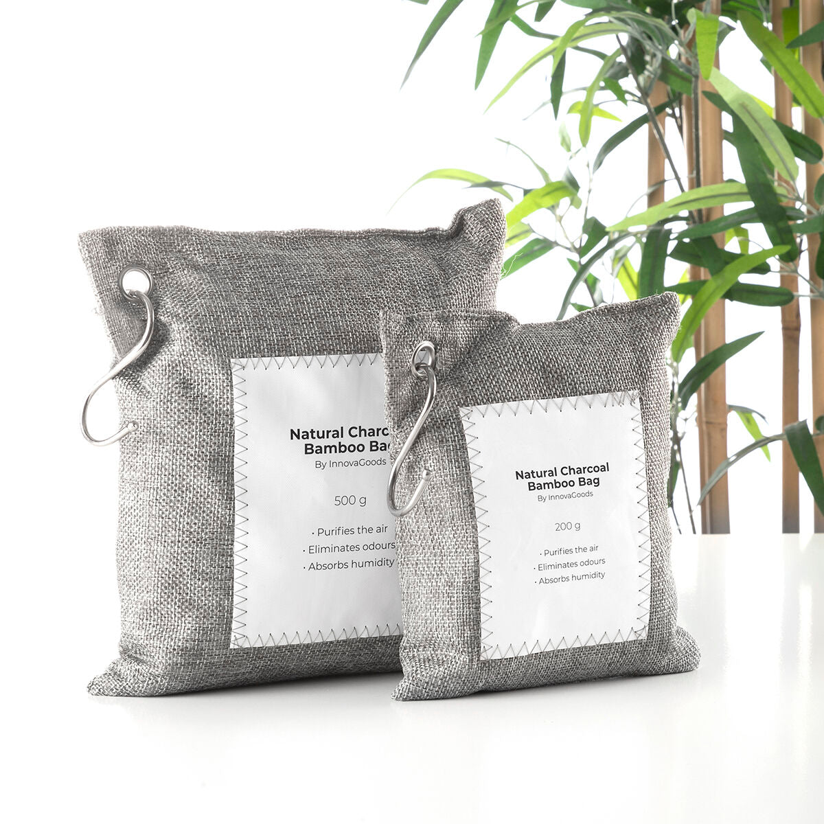 InnovaGoods Bacoal Aktivkohle-Luftreinigungsbeutel 2er-Set – Rückansicht
