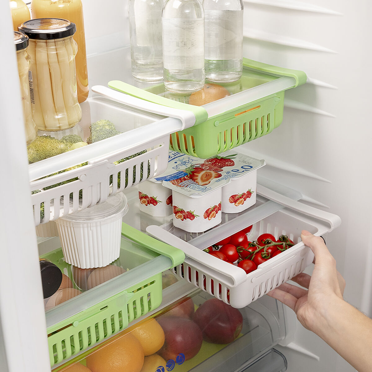 Einstellbarer Kühlschrank-Organizer Friwer von InnovaGoods im 2er-Set – Produktansicht