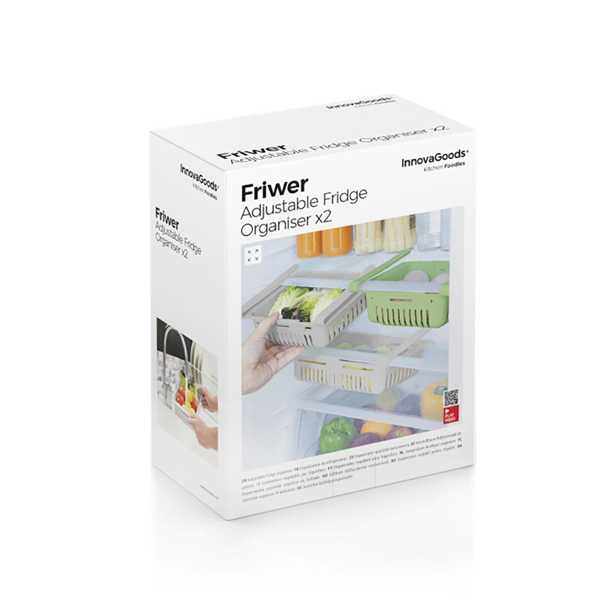 Einstellbarer Kühlschrank-Organizer Friwer von InnovaGoods im 2er-Set – Detailansicht