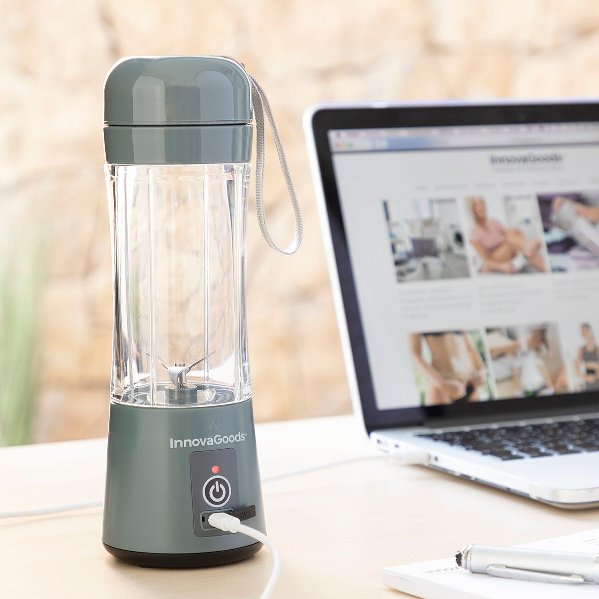 Wiederaufladbarer tragbarer Standmixer Shakuit 380 ml von InnovaGoods – Ansicht 7