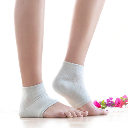 Feuchtigkeitsspendende Fersensocken mit Gel-Pads in Grau von InnovaGoods – Seitenansicht