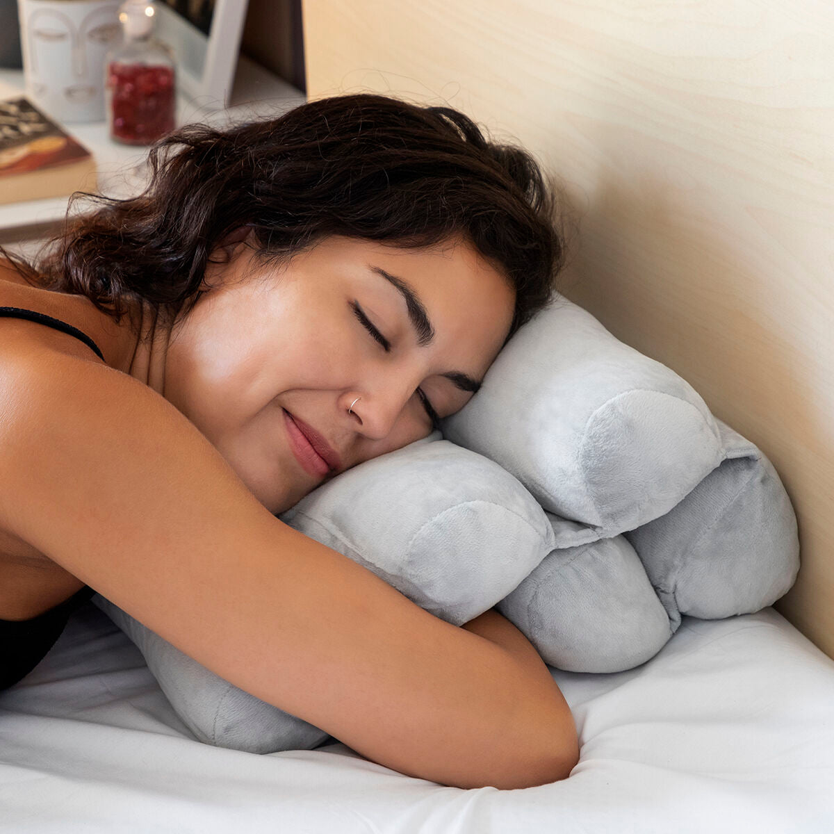Flexibles Multifunktions-Kopfkissen Rollow von InnovaGoods in Grau – Ansicht 8