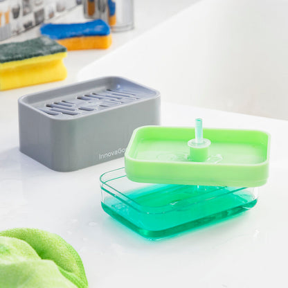 InnovaGoods Pushoap 2-in-1-Seifenspender für das Spülbecken mit Schwammhalter – Ansicht 7