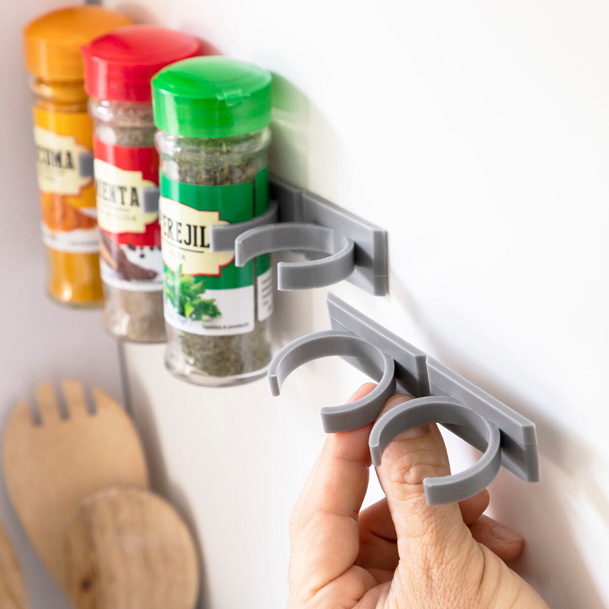 Selbstklebendes aufteilbares Gewürzregal Jarlock x20 von InnovaGoods in Grau – Ansicht 7
