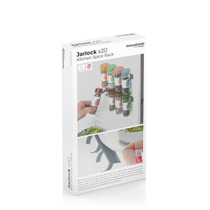 Selbstklebendes aufteilbares Gewürzregal Jarlock x20 von InnovaGoods in Grau – Detailansicht