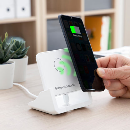 Kabelloses Multipositions-Ladegerät Pomchar mit Handyhalterung von InnovaGoods – Produktansicht