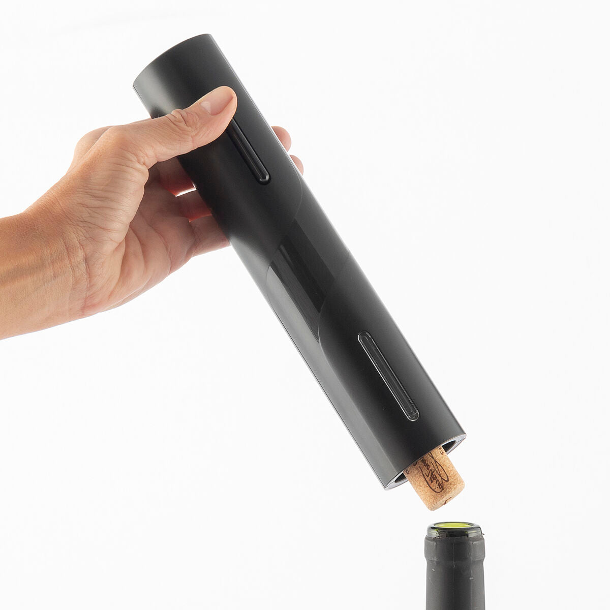 InnovaGoods elektrischer Korkenzieher mit 4-teiligem Weinzubehör-Set – Rückansicht