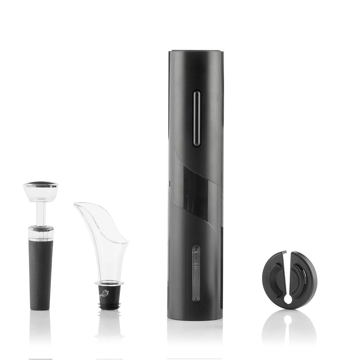InnovaGoods elektrischer Korkenzieher mit 4-teiligem Weinzubehör-Set – Seitenansicht