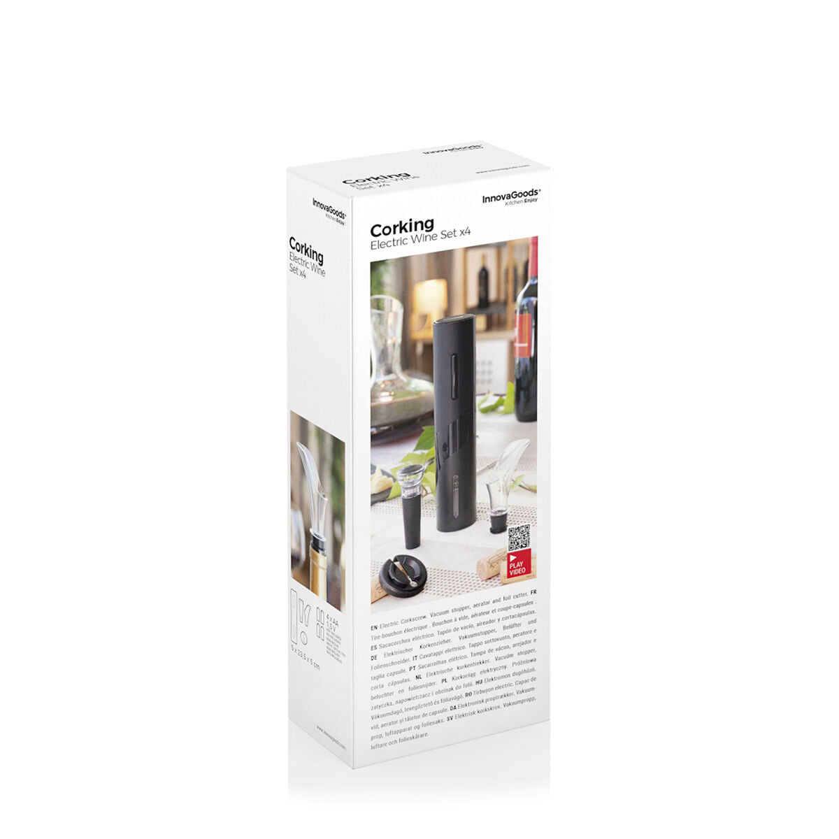 InnovaGoods elektrischer Korkenzieher mit 4-teiligem Weinzubehör-Set – Detailansicht