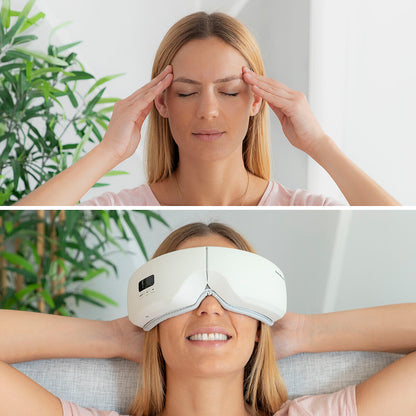 InnovaGoods Eyesky 4-in-1 Luftkompressions-Augenmassagegerät in Grau – Rückansicht