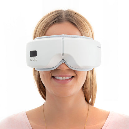 InnovaGoods Eyesky 4-in-1 Luftkompressions-Augenmassagegerät in Grau – Anwendungsansicht