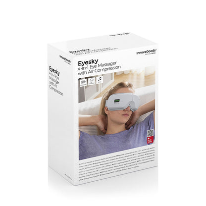 InnovaGoods Eyesky 4-in-1 Luftkompressions-Augenmassagegerät in Grau – Verpackung