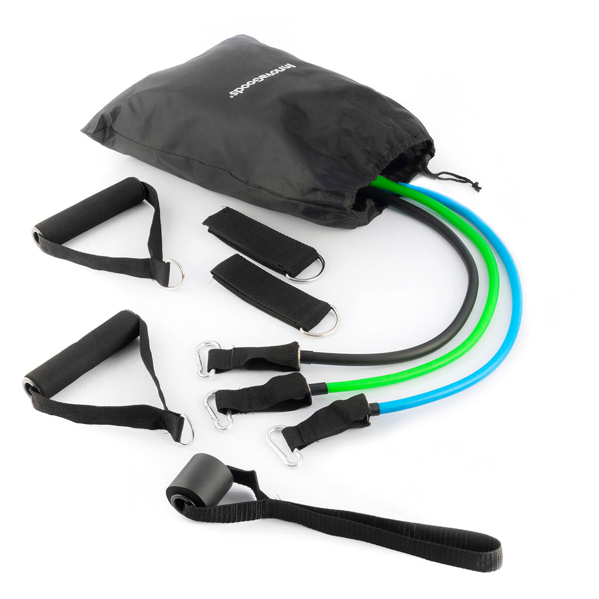 3er-Set regulierbare Fitnessbänder mit Zubehör von InnovaGoods – Anwendungsansicht