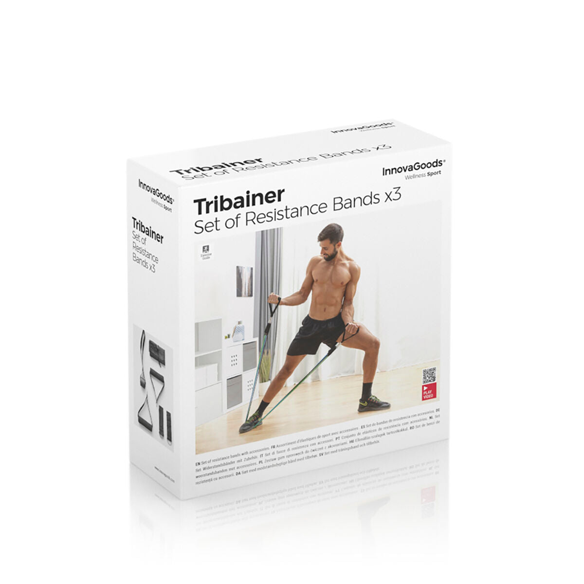 3er-Set regulierbare Fitnessbänder mit Zubehör von InnovaGoods – Detailansicht