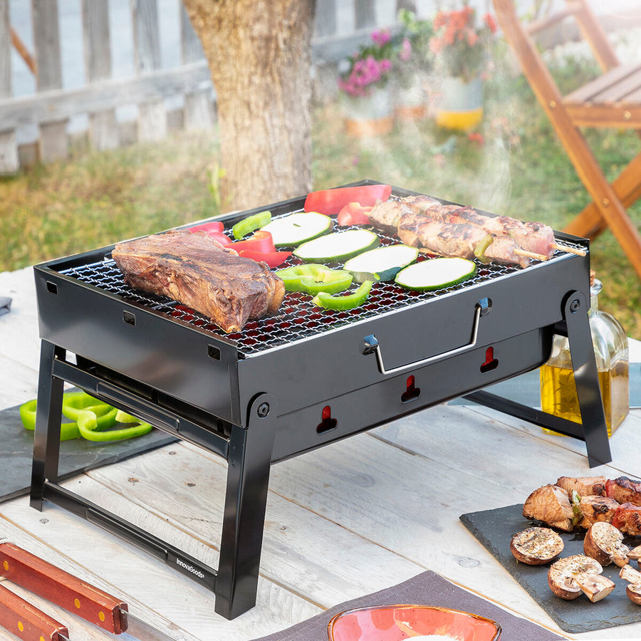 InnovaGoods BearBQ klappbarer Holzkohle-Tischgrill aus Eisen – Produktansicht