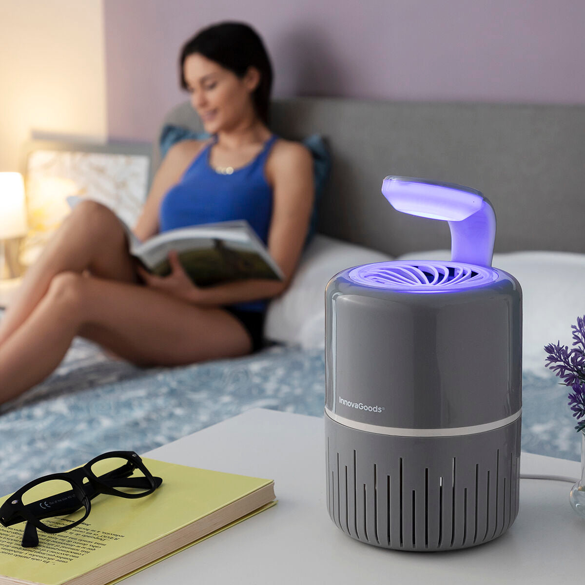 Anti-Mücken-Sauglampe KL Drain von InnovaGoods in Grau und Weiss – Ansicht 7