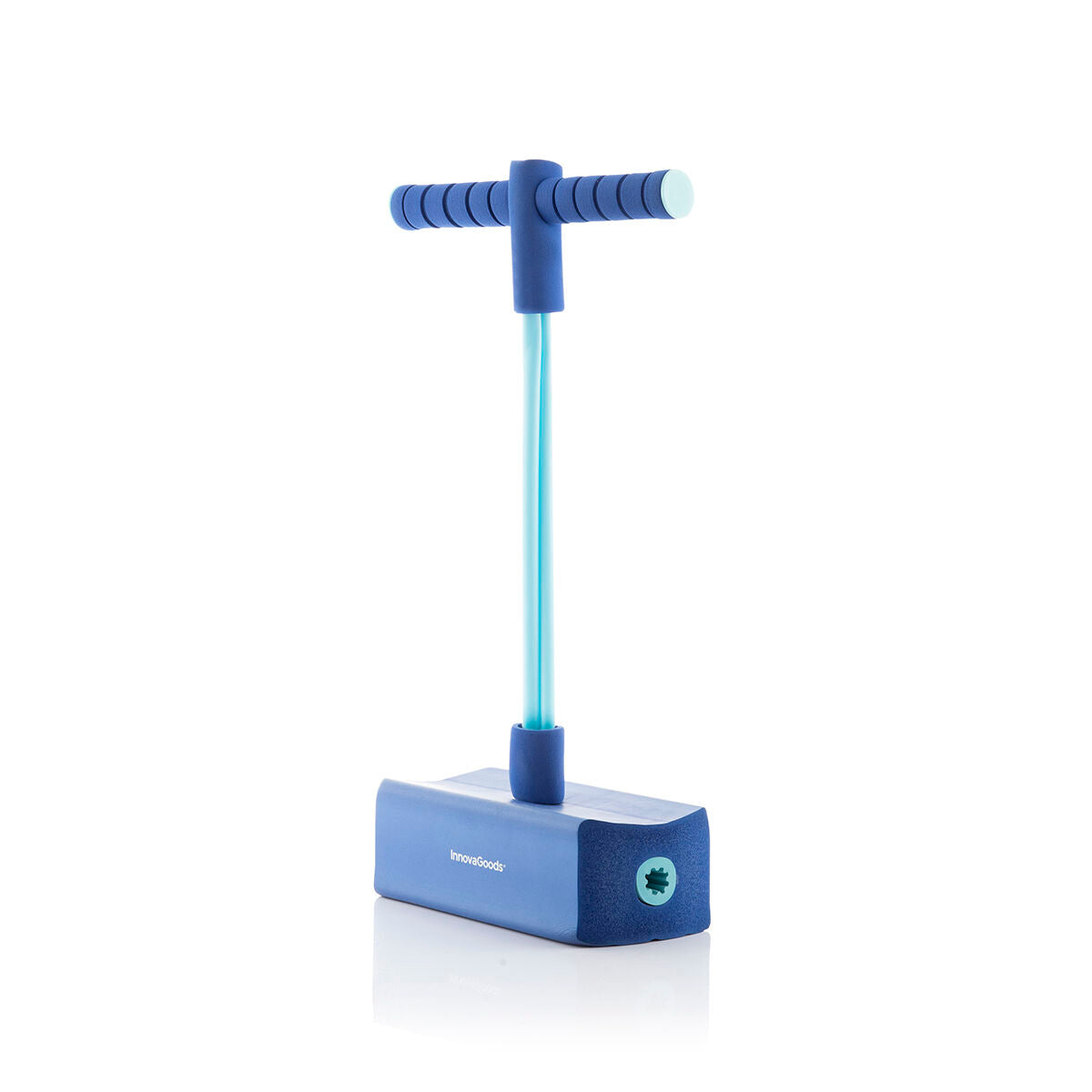 Blauer Gummi-Pogospringer FunP von InnovaGoods – Detailansicht