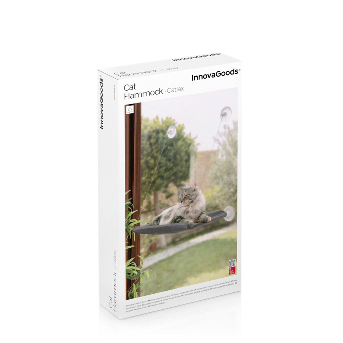 Katzenhängematte Catlax von InnovaGoods in Grau für Fenster und Glastüren – Ansicht 8