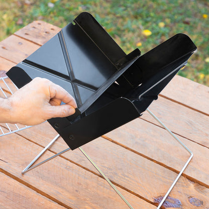 InnovaGoods Foldecue tragbarer klappbarer Mini-Holzkohlegrill schwarz – Verpackung