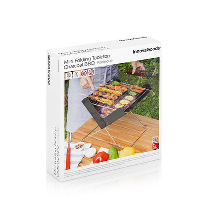 InnovaGoods Foldecue tragbarer klappbarer Mini-Holzkohlegrill schwarz – Rückansicht