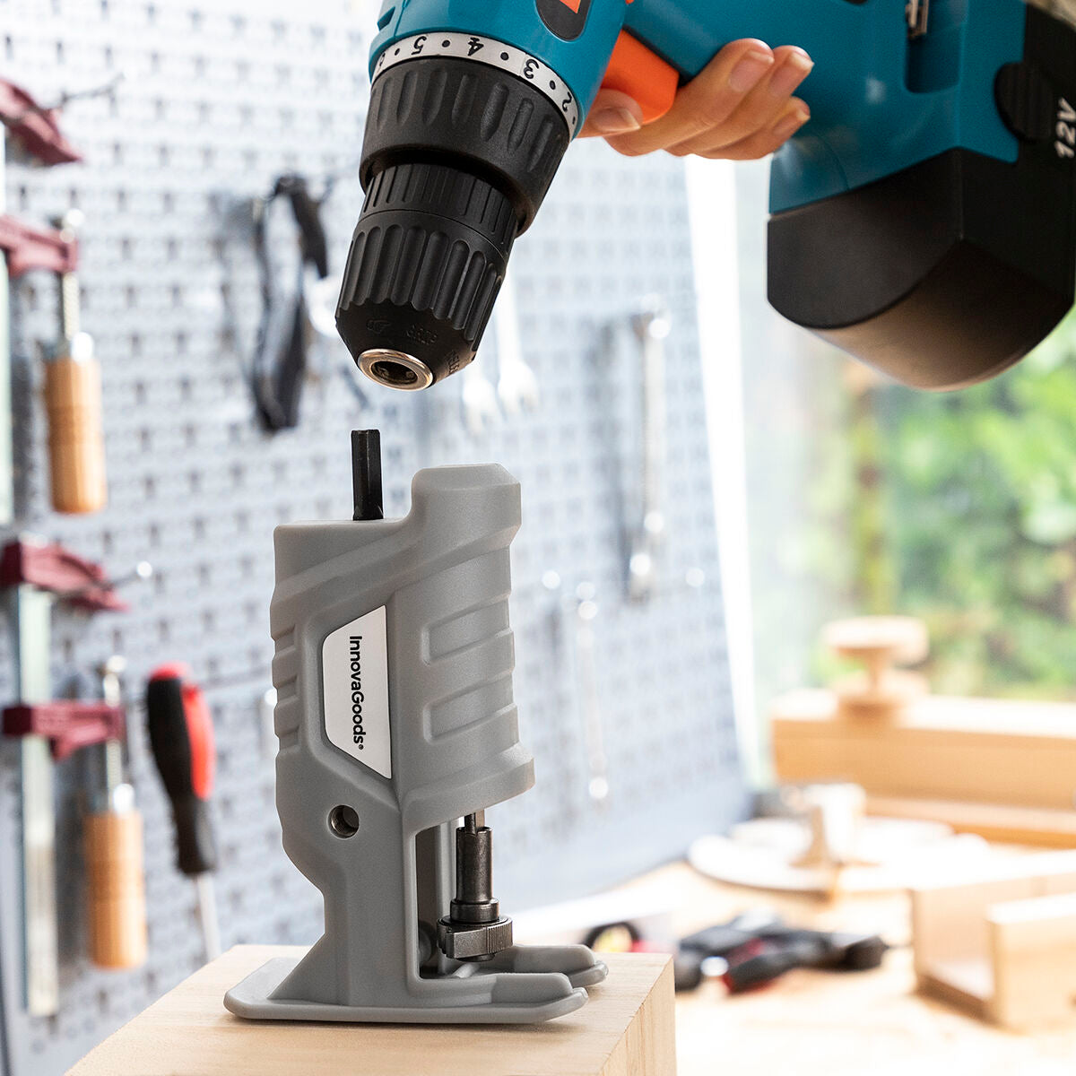 Jrill InnovaGoods Stichsägen-Adapter für Bohrmaschinen mit Sägeblättern – Verpackung