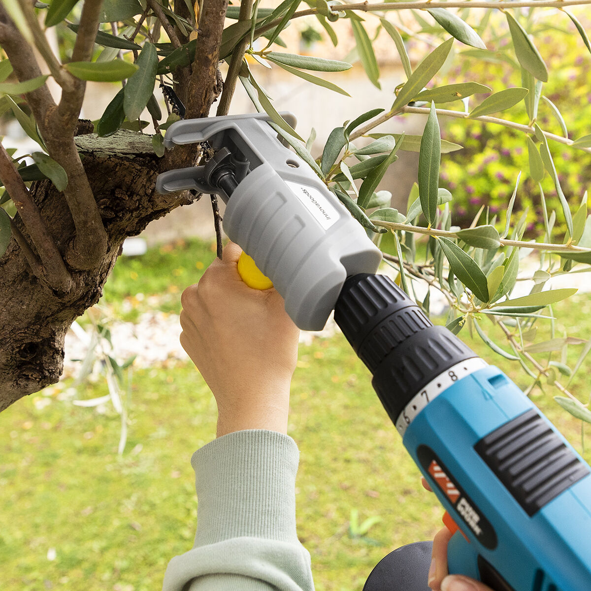 Jrill InnovaGoods Stichsägen-Adapter für Bohrmaschinen mit Sägeblättern – Seitenansicht