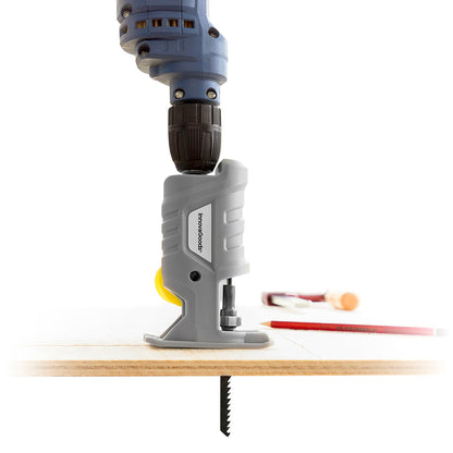 Jrill InnovaGoods Stichsägen-Adapter für Bohrmaschinen mit Sägeblättern – Anwendungsansicht