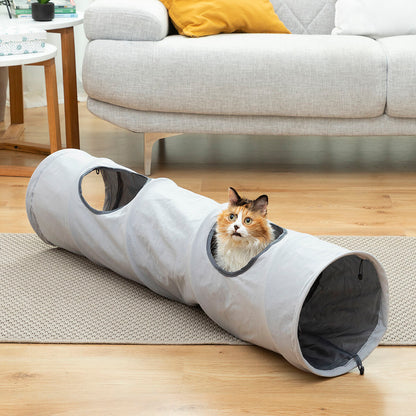 Faltbarer Katzentunnel Funnyl von InnovaGoods in Grau – Produktansicht