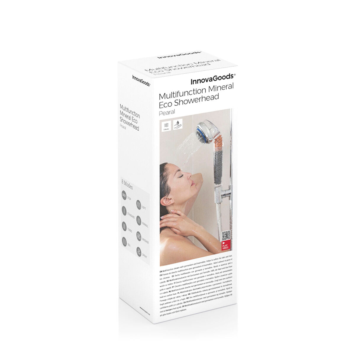 InnovaGoods Pearal Mineral-Duschkopf mit Germanium und Turmalin – Rückansicht