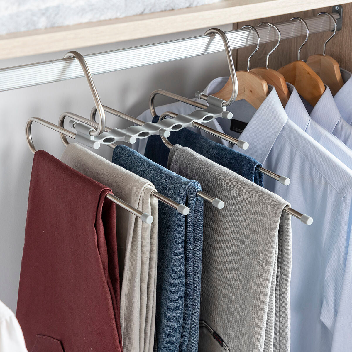 InnovaGoods Havser Mehrfachbügel 5-in-1 für Hosen – Produktansicht