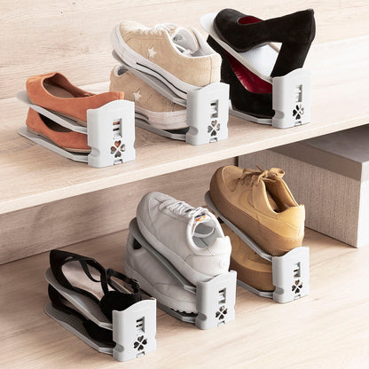 Verstellbarer Schuhhalter Sholzzer von InnovaGoods, 6 Stück, grau – Produktansicht