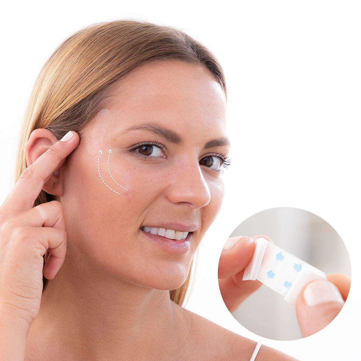 Selbstklebende Facelift-Patches Liftrik von InnovaGoods, 40 Stück – Seitenansicht