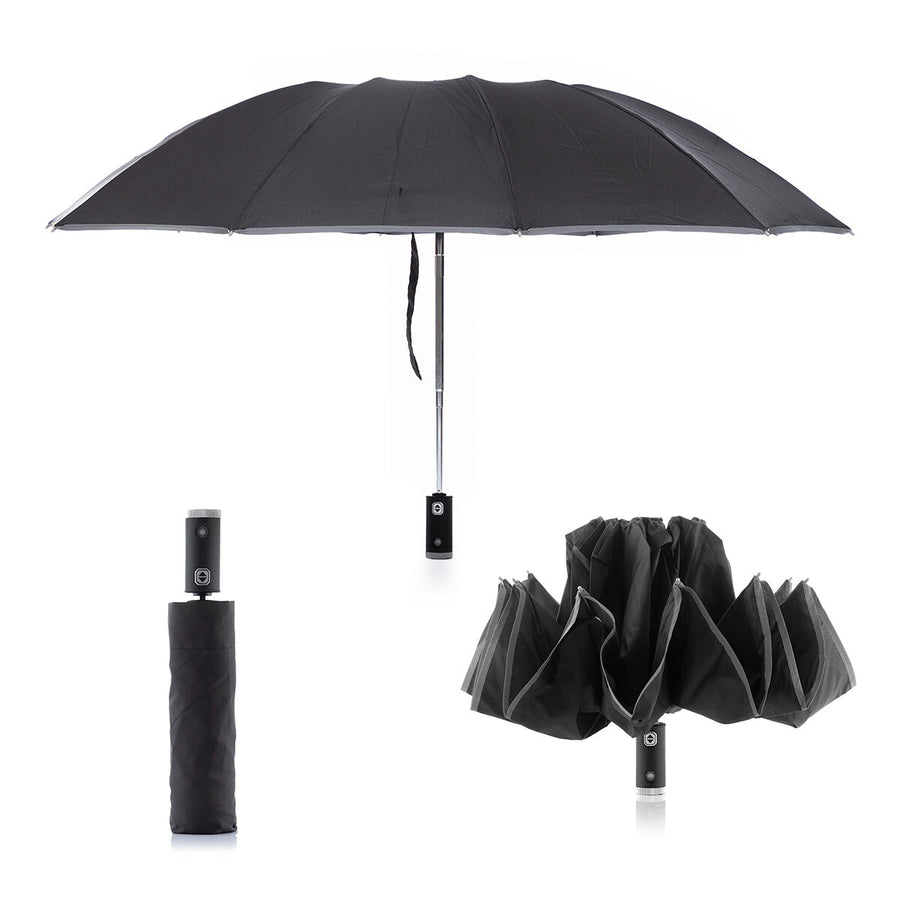 LED-Regenschirm mit umgekehrter Faltung von InnovaGoods – Detailansicht