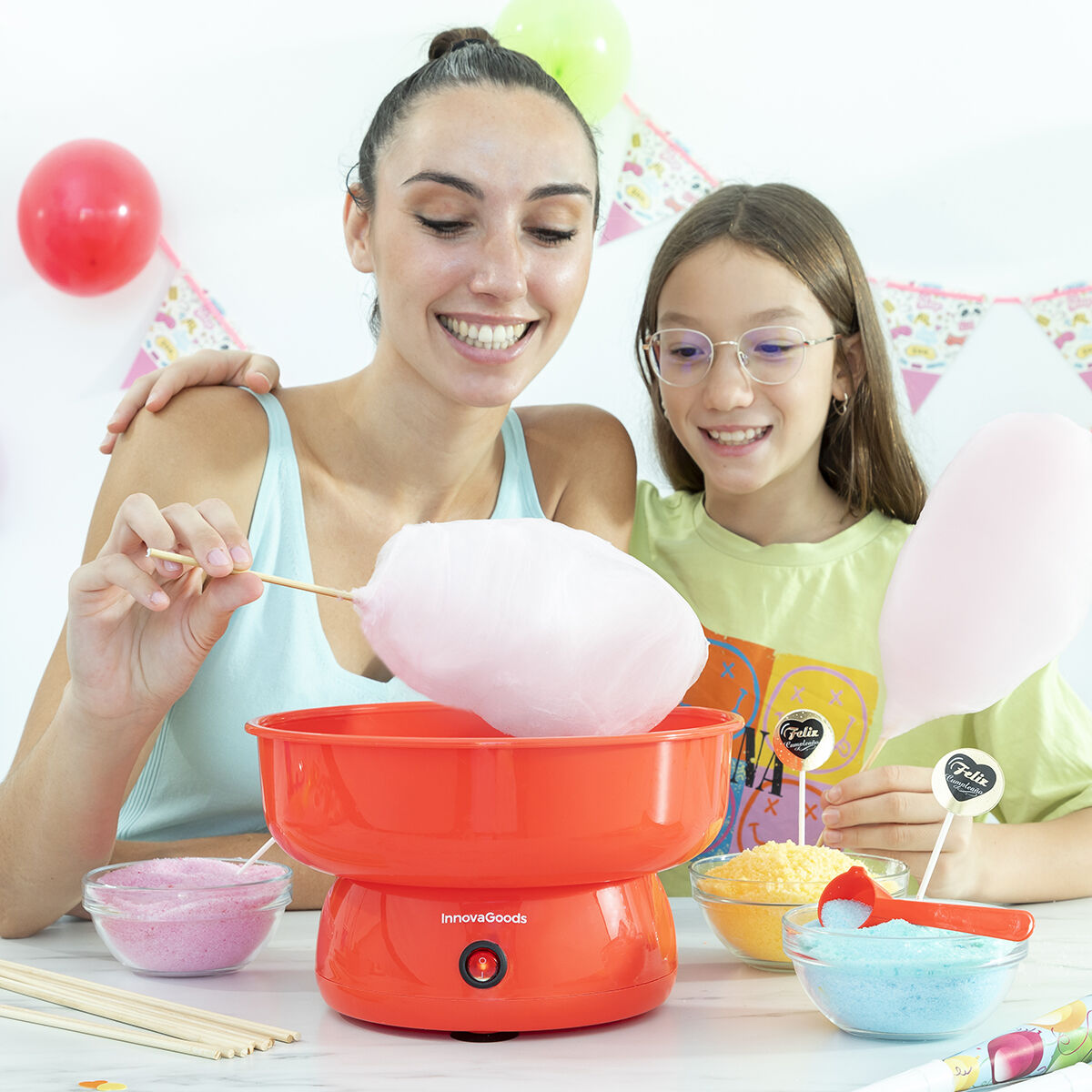InnovaGoods Cantty Zuckerwattemaschine rot – Produktansicht