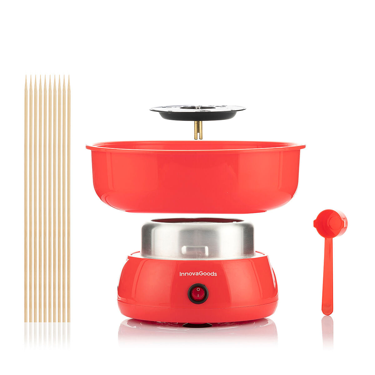 InnovaGoods Cantty Zuckerwattemaschine rot – Seitenansicht