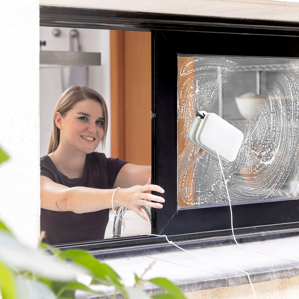 Magnetischer Fensterreiniger Klinduo von InnovaGoods für Doppelverglasung – Seitenansicht