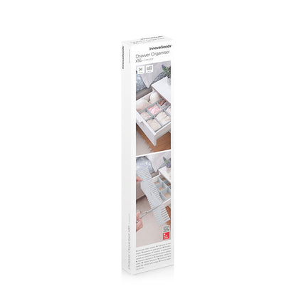 Verstellbarer Schubladenorganisator Condor von InnovaGoods, 16-teilig, grau – Detailansicht